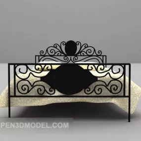 Iron Material Double Bed Furniture 3d model