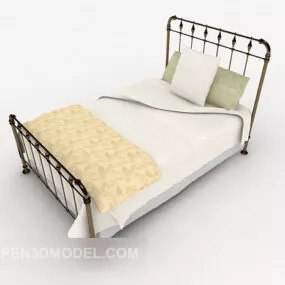 Iron Single Bed Simple 3d model