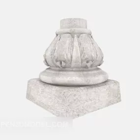Stone Column Base Carving 3d model