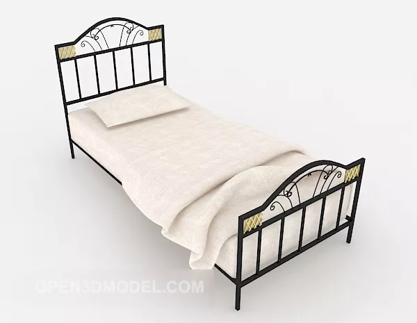 European Iron Single Bed 3d model European Iron Single Bed 3d model
