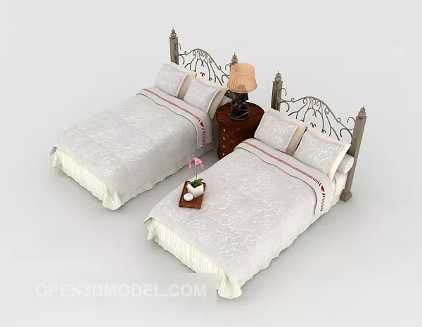 Western Single Bed Combination 3d model Western Single Bed Combination 3d model