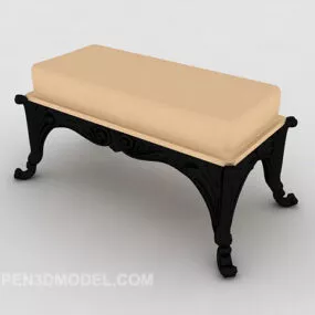 Western European Sofa Stool 3d model