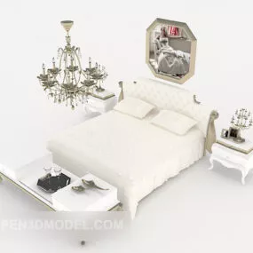 Modern European Double Bed 3d model