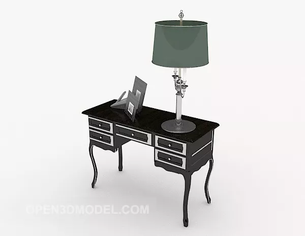 European Home Black Desk 3d model European Home Black Desk 3d model
