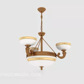European Home Chandelier Golden Decor 3d model