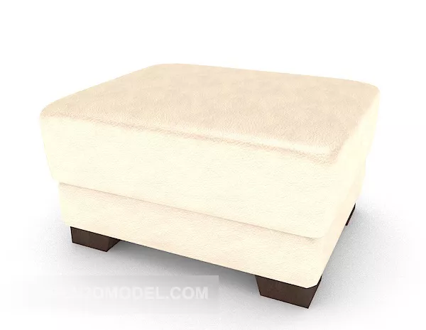 Western Beige Leather Sofa Stool 3d model Western Beige Leather Sofa Stool 3d model