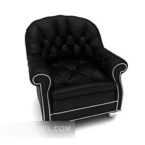 Western Black Casual Single Sofa 3d model