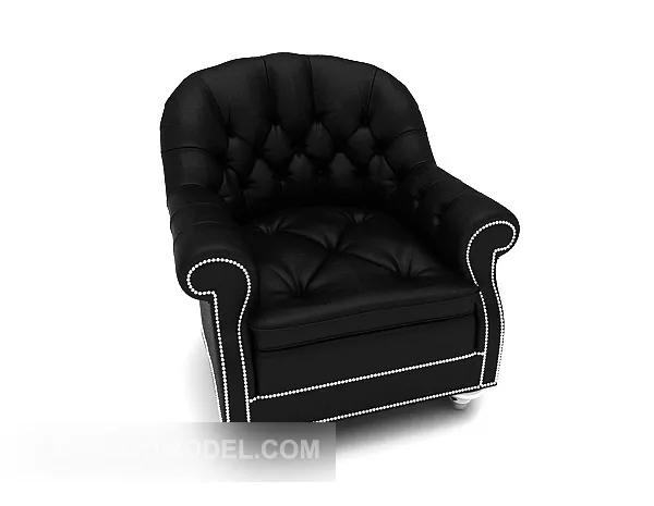 Western Black Casual Single Sofa 3d model Western Black Casual Single Sofa 3d model
