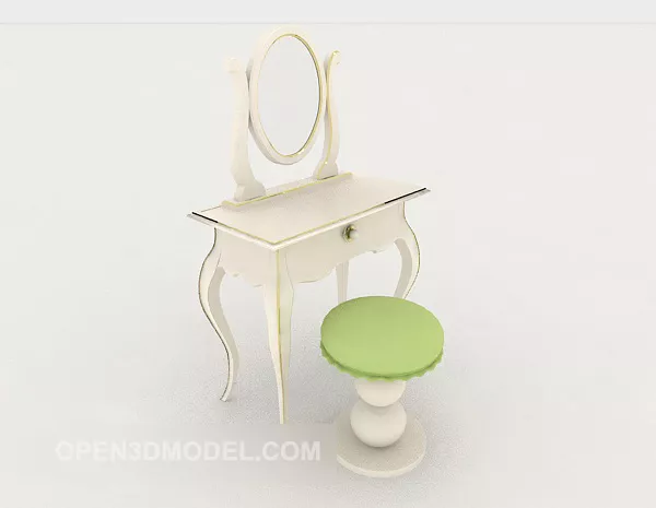 European Home Dresser Chair Table 3d model European Home Dresser Chair Table 3d model