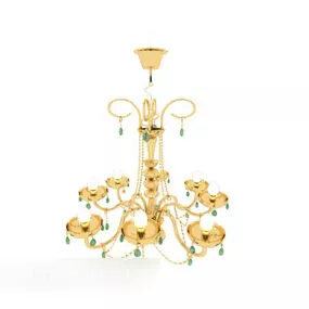 European Classic Home Craft Chandelier 3d model