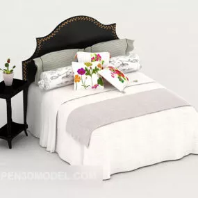 Western Home Double Bed 3d model