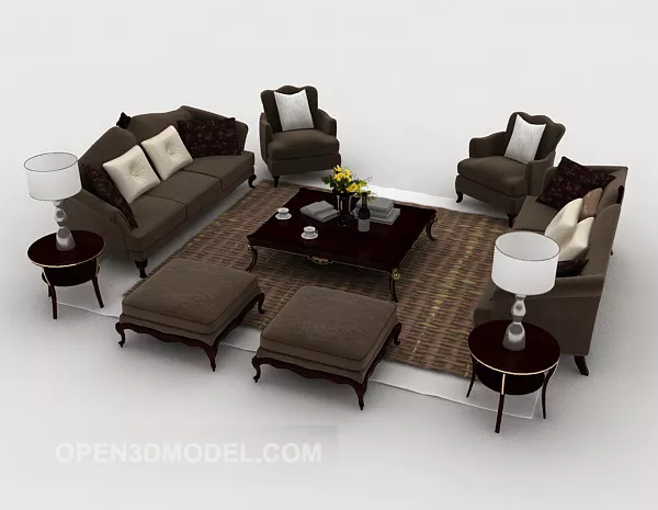 Jane O Home Gray-brown Combination Sofa 3d model Jane O Home Gray-brown Combination Sofa 3d model