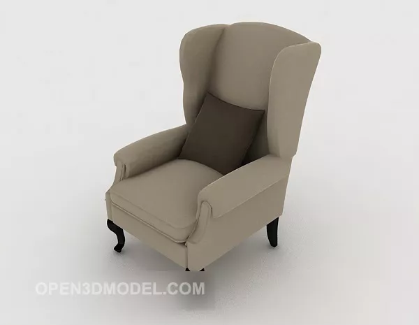 European Home Gray Single Sofa 3d model European Home Gray Single Sofa 3d model