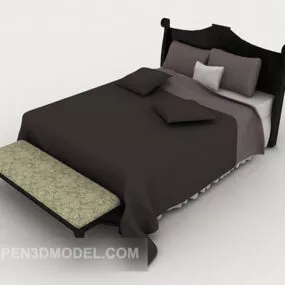 Western Home Grey Double Bed V1 3d model