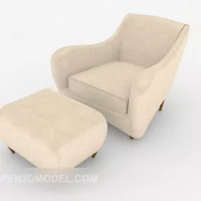 Western Home Rice White Single Sofa 3d model