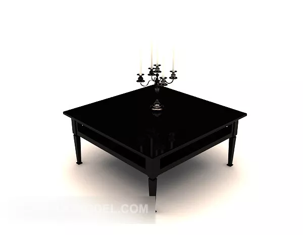 European Square Black Coffee Table 3d model European Square Black Coffee Table 3d model