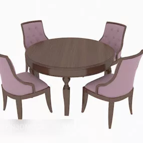 European Furniture Round Table Chair 3d model