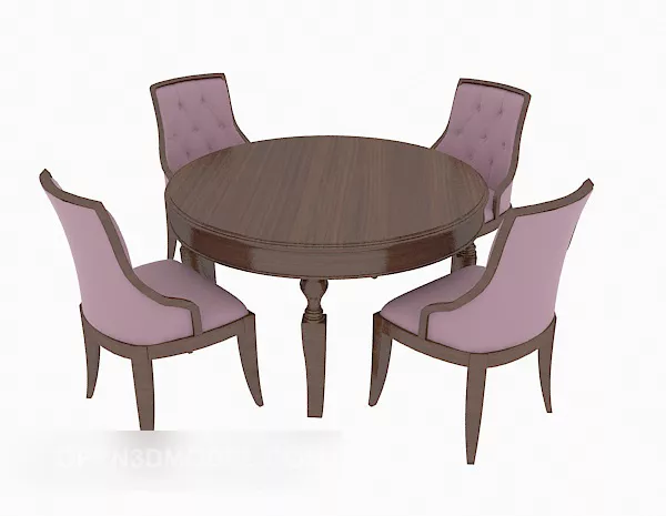 European Furniture Round Table Chair 3d model European Furniture Round Table Chair 3d model