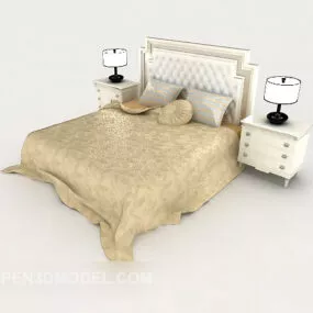 Western Light Color Bed Design 3d model