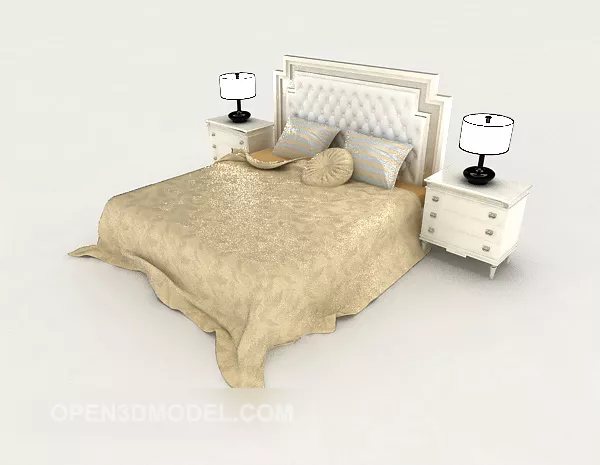 Western Light Color Bed Design 3d model Western Light Color Bed Design 3d model