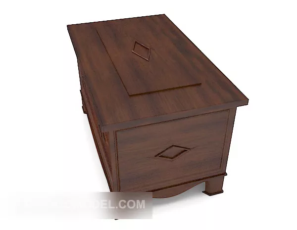 European Solid Wood Brown Coffee Table 3d model European Solid Wood Brown Coffee Table 3d model