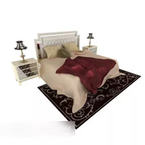 Modern European Bed 3d model