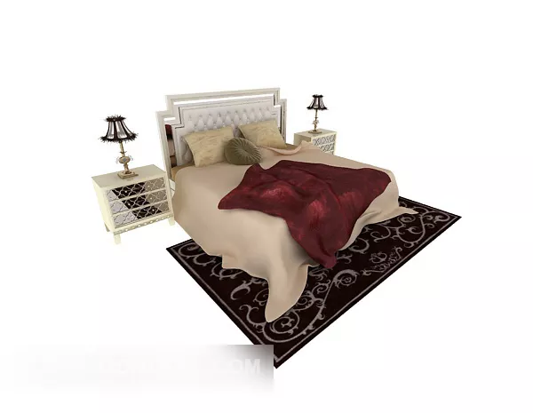 Modern European Bed 3d model Modern European Bed 3d model