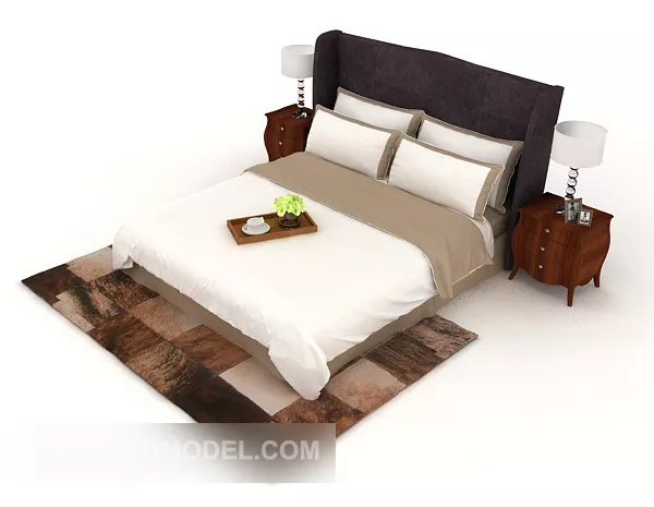 European Style Simple Home Bed 3d model European Style Simple Home Bed 3d model