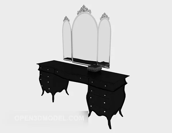 Western Black Dresser 3d model Western Black Dresser 3d model