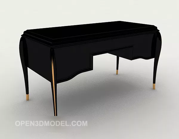 Western ’brien Black Simple Desk 3d model Western ’brien Black Simple Desk 3d model