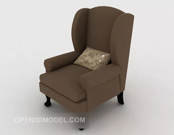 European Brown Single Sofa Decoration 3d model European Brown Single Sofa Decoration 3d model