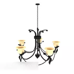 European Family Living Room Chandelier 3d model