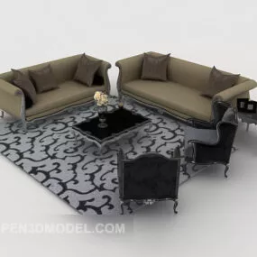 Western Grey Combination Sofa 3d model