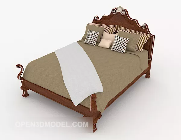 European Home Vintage Lace Double Bed 3d model European Home Vintage Lace Double Bed 3d model
