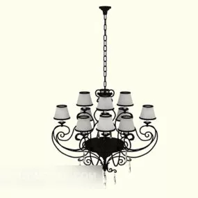 European Living Room Chandelier Classic 3d model