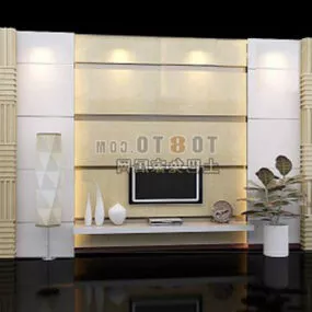 Western Design Tv Back Wall 3d model