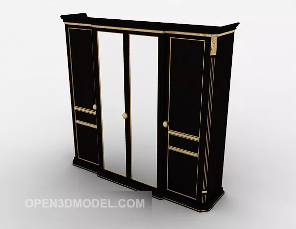 Rack Ofifran Simple Wood Panel 3d model