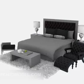 European Modern Double Bed Furniture 3d model