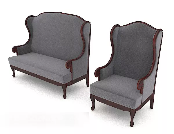 Western Grey Multiplayer Sofa 3d model Western Grey Multiplayer Sofa 3d model