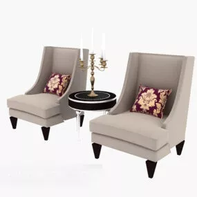 Western ’brien Light Gray Table And Chair 3d model
