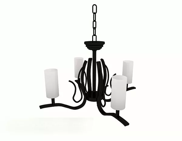 European Black Simple Chandelier 3d model European Black Simple Chandelier 3d model