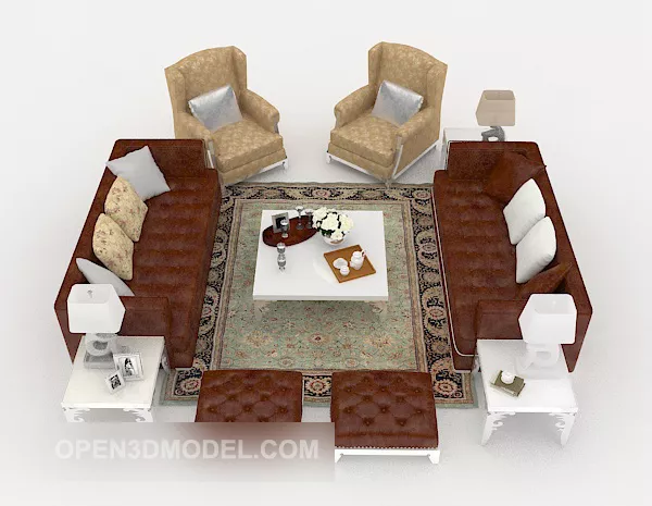Western Design Style Sofa Furniture 3d model Western Design Style Sofa Furniture 3d model