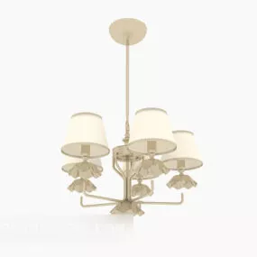 European Yellow Chandelier Old Style 3d model