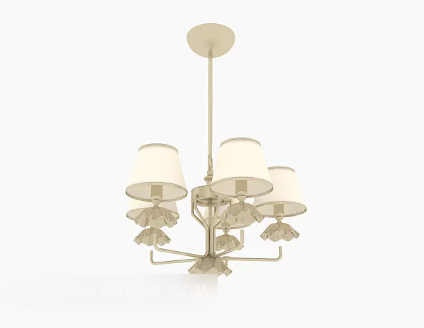European Yellow Chandelier Old Style 3d model European Yellow Chandelier Old Style 3d model