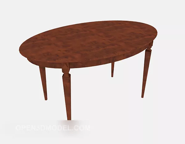European Style Oval Tea Table 3d model European Style Oval Tea Table 3d model