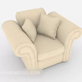 European White Single Sofa V1 3d model