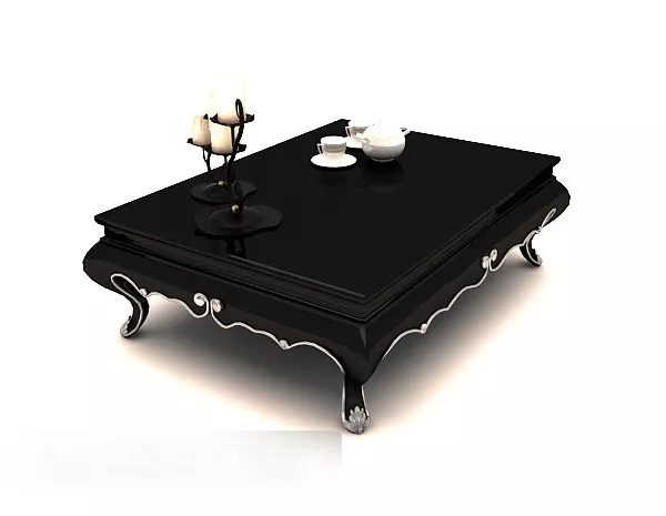 European Dinning Table Dark Wooden 3d model European Dinning Table Dark Wooden 3d model