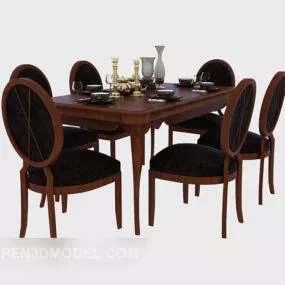 Furniture Dining Table Chair 3d model