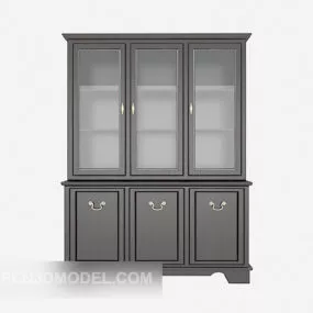 European Black Office Cabinet 3d model
