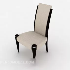 European Wood Dining Chair 3d model